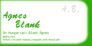 agnes blank business card
